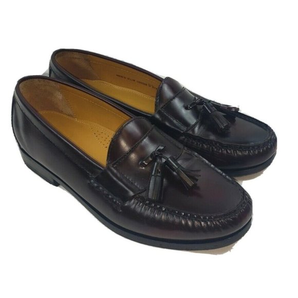 Cole Haan Mens 9.5 M Burgundy Slip On Tassel Loafers Leather CO6588 main image 5